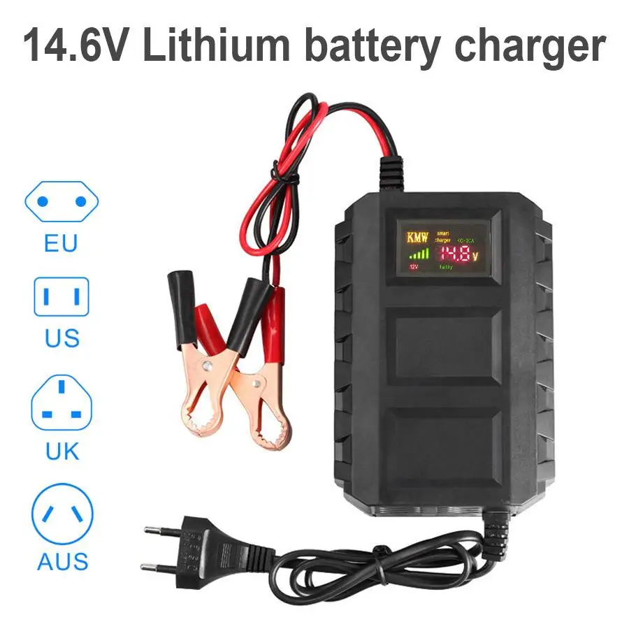 

12v 14.6v Lithium Battery Charger Lifepo4 12.8v Lithium Iron Phosphate Battery Charger 20-100ah Charging