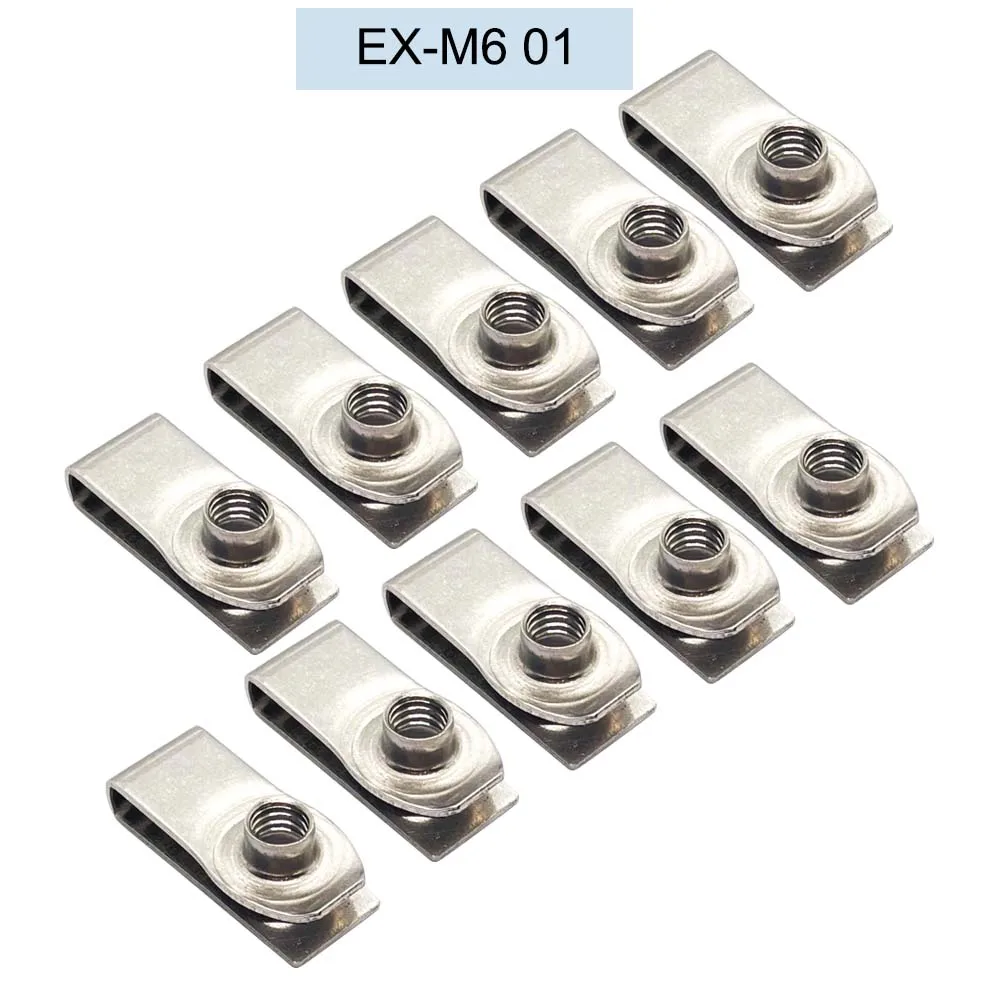 

10 шт., пружинные гайки из нержавеющей стали с резьбой, 8 мм, 6 мм