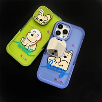 personalized cartoon dog invisible stand phone case cover for iphone 11 12 13 pro x xr xs max shockproof case for iphone 13 case