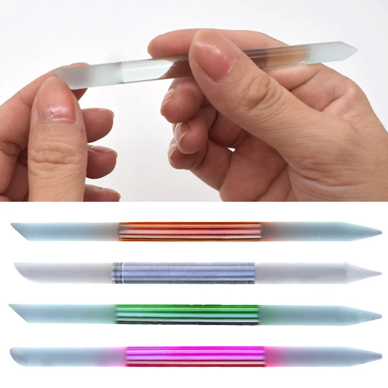 

1PC Nail File Scrubs Stick Cuticle Pusher Nail Buffer Sanding Polishing Crystal Glass Manicure Pedicure Tool Nails Accessories