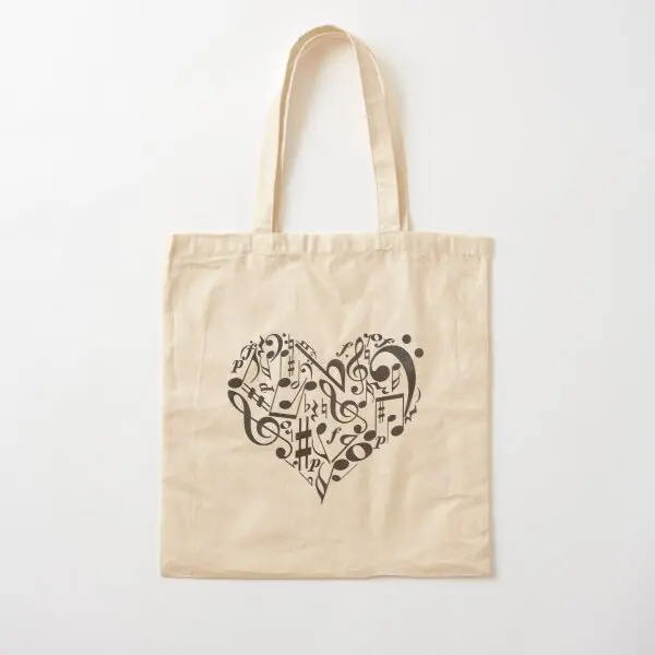 

Music Cotton Canvas Bag Shoulder Bag Grocery Reusable Fashion Ladies Unisex Designer Printed Foldable Shopper Fabric Casual