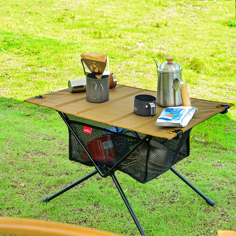 

Portable Folding Table Storage Net Bag Mesh Outdoor Folding Camping Picnic Kitchen Bbq Shelf Table Mesh BBQ Picnic Light Table