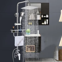 faucet mixer shower set head rainfall hand polishing bathroom shower set high pressure brass ducha chuveiro home improvement