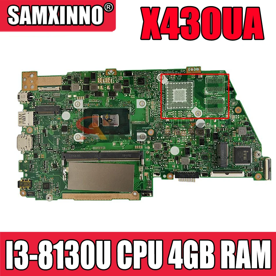 

Новинка! Для ASUS X430U X430UB X430UN X430UA материнская плата для ноутбука с процессором I3-8130U 4 Гб ОЗУ GM X430UA материнская плата для ноутбука