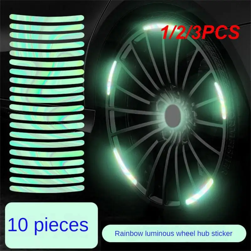 

1/2/3PCS Reflective Creative Decorative Sticker Universal Night Glow Car Accessories Automobile Hub Cover Luminous Strip