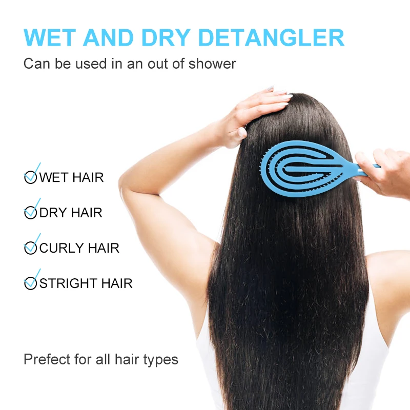 

Hair Comb Scalp Massage Hair Brush Wet Curly Detangle Comb Detangling Hairbrush Women Salon Hairdressing Styling Tools