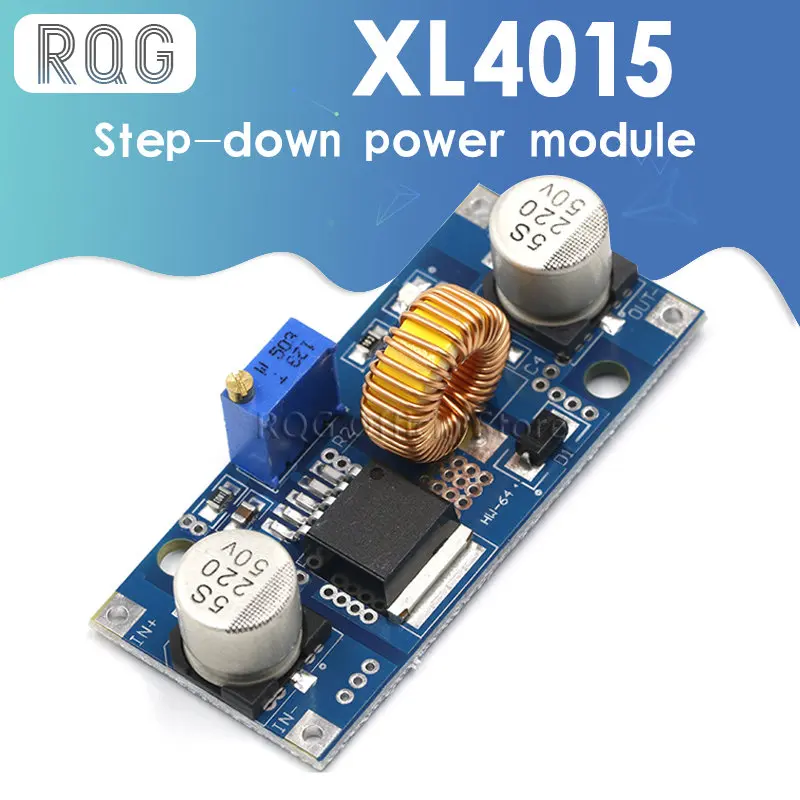 1PCS 5A XL4015 DC-DC 4-38V to 1.25-36V 24V 12V 9V 5V Step Down Adjustable Power Supply Module LED Lithium Charger With Heat Sink