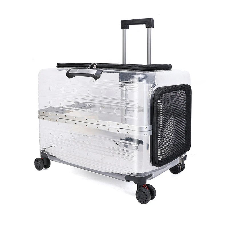 

Portable Pet Stroller Dogs Cat Cart Carrier Supplies Transportation Bag With Wheels Cage Backpack Travel Outing Pet Carrier