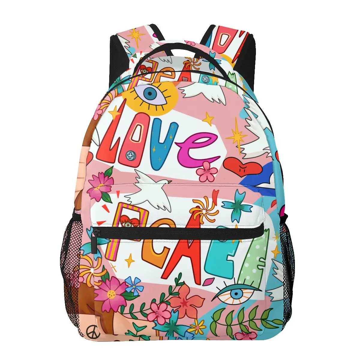 

Casual New Simple Women Backpack for Teenage Travel Shoulder Bag Love Peace