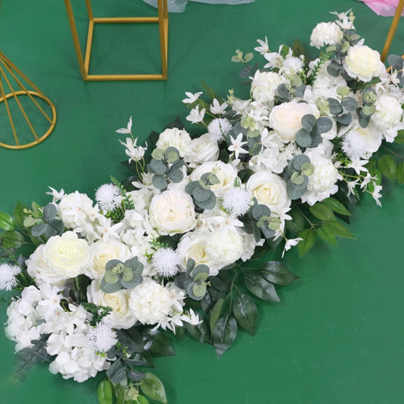 50/100cm Artificial Flowers Wedding Flowers Row Fake Flower Wall Arch Background Decorations Table Centerpiece Arrange Wedding