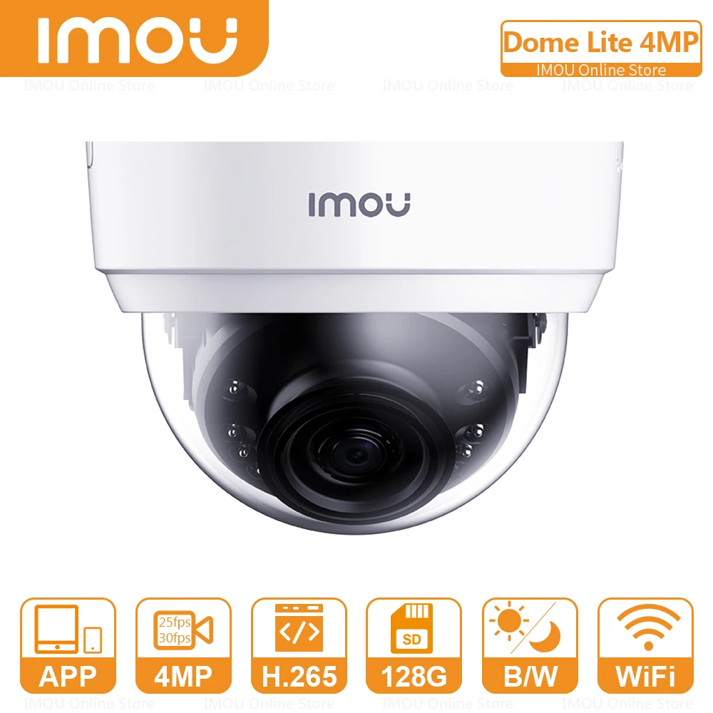 

IMOU 4MP QHD домашняя купольная ip-камера, Wi-Fi и Ethernet, уведомления о подключении, 20 м, ночное видение, ONVIF RTSP, камера безопасности