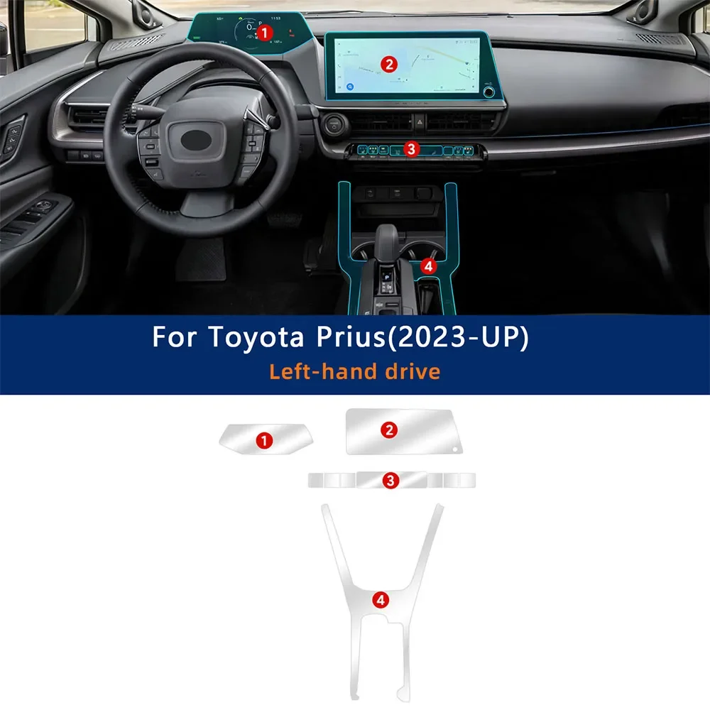 

Для Toyota Prius 2023-2024 интерьер автомобиля, центральная консоль, навигационный экран, прозрачная защитная пленка из ТПУ, ремонт против царапин