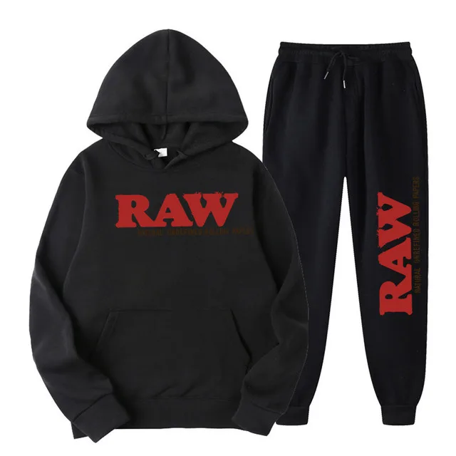 2023 Men's Set RAW Tracksuit men Running Hoodie Sweatpants Men's Set 2 piece set mens outfits Spring Autumn  Casual streetwear