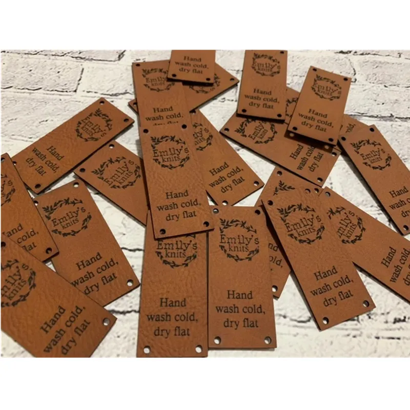 

30pcs Sewing labels personalised logo brand Handmade tags for crochet knitting Center fold leather clothes accessories labels