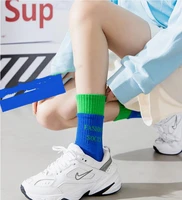 online celebrity trend letter fashion kawaii cute japanese stockings womens socks trend sports spring and autumn cotton socks