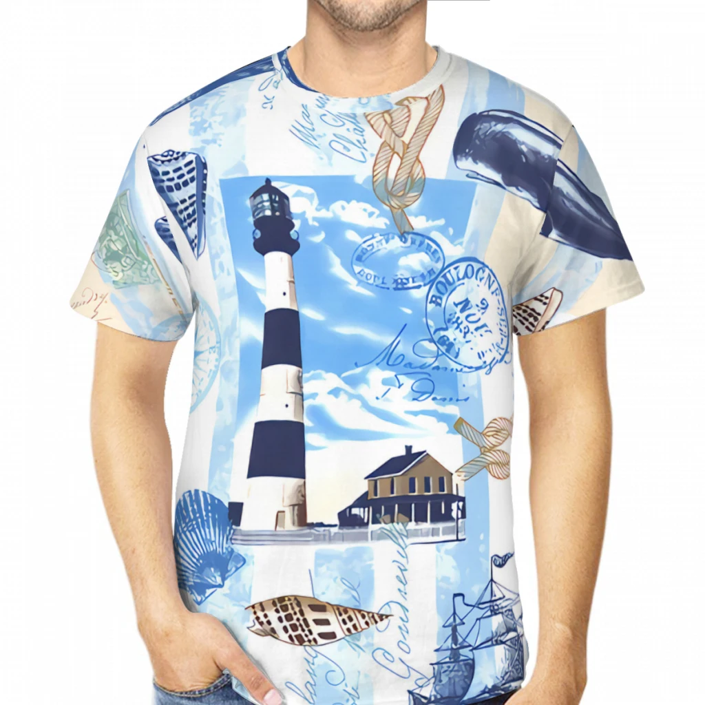Quilt Fabric Patterns Polyester 3D Print Nautical Art Men's T Shirt Outdoor Sports Quick-drying Clothes Loose Street Tees
