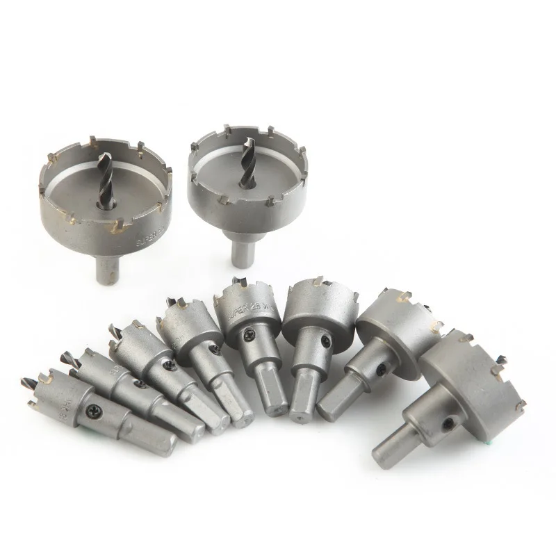 10pcs 16~53mm HSS Hole Saw Set Tungsten Carbide Tip TCT Core Drill Bit Hole Saw for Metal Stainless Steel Cutter Hole Openner