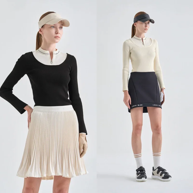 

23 Autumn and Winter New Golf Clothing Women's South Korean Tennis Wear Sports Knitwear All Fit Slim Sweater