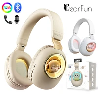 rgb wireless headphones cute cat squirrel bluetooth headset with mic control light stereo music headphone for girl children gift