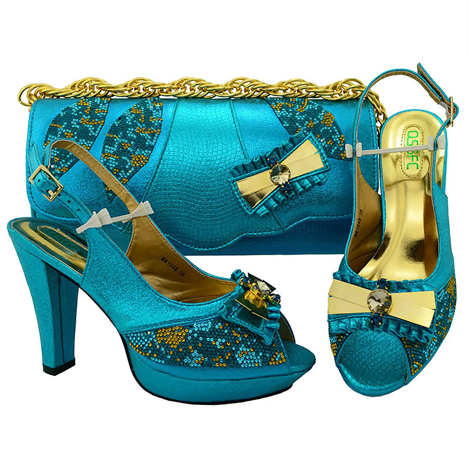 New Arrival Purple Color High Quality African Women's Shoes And Purses Set Nigerian Shoes And Bag Set Super High Heel