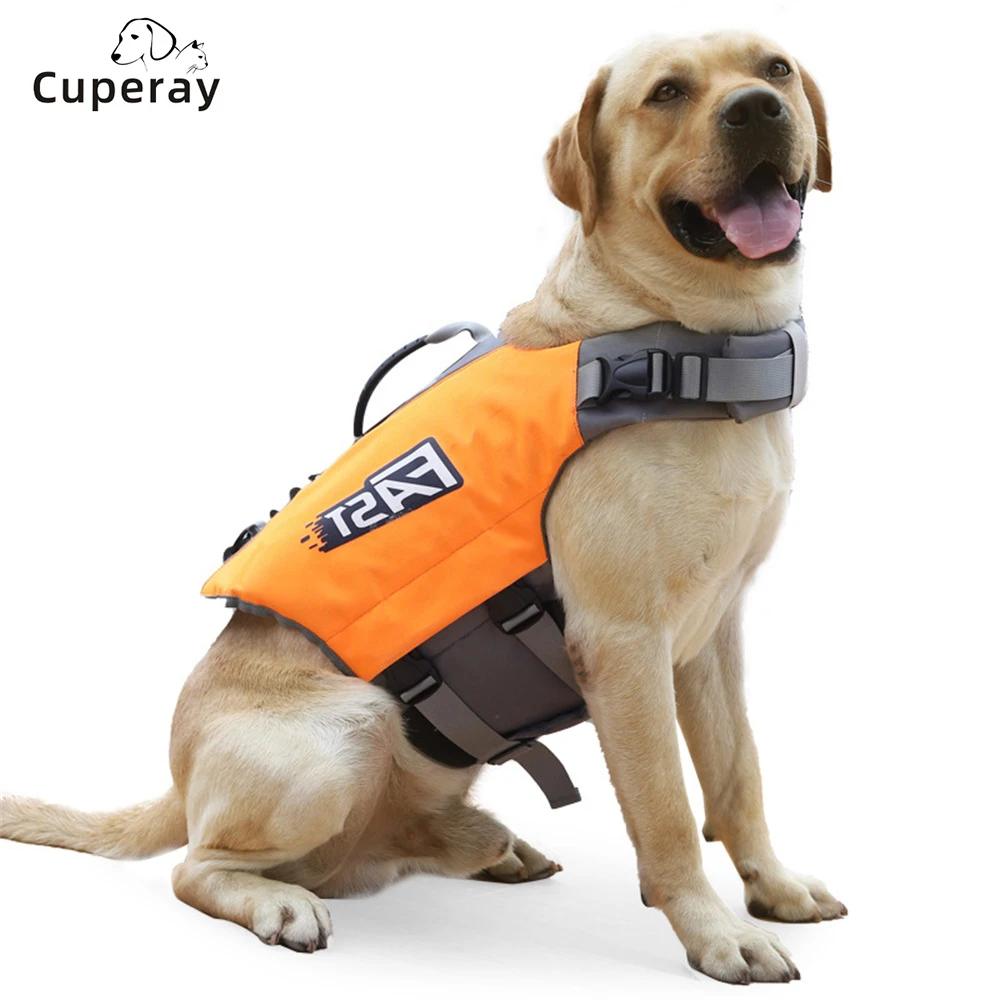 

Dog Life Jacket Pet Safety Vest,Adjustable Dog Lifesaver Ripstop Pet Life Preserver with Rescue Handle for Medium and Large Dogs