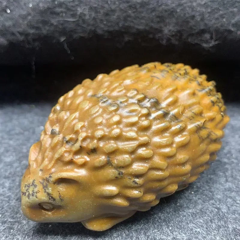 Натуральный двухсторонний нефритовый кулон в виде животного Ежика из Гуанчжоу