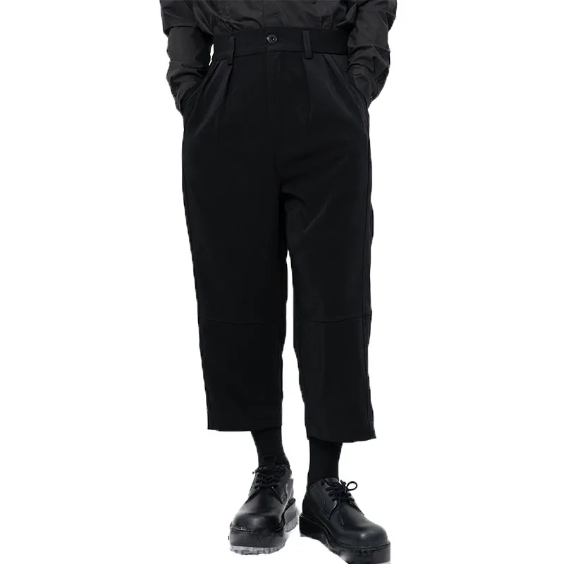 

Брюки мужские повседневные облегающие, простые классические однотонные укороченные штаны, весна-осень