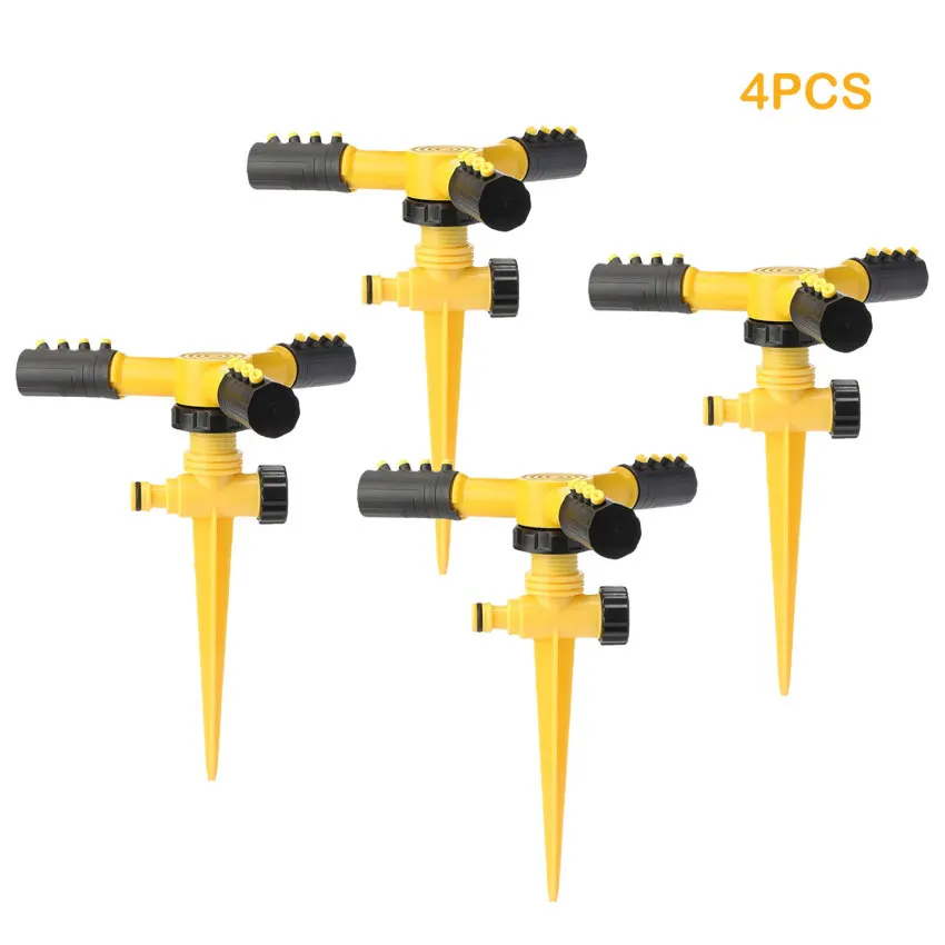 

4PCS Garden Sprinkler，360 Rotating 3 Arms Sprayer Adjustable Sprinkler for Large Lawn Area