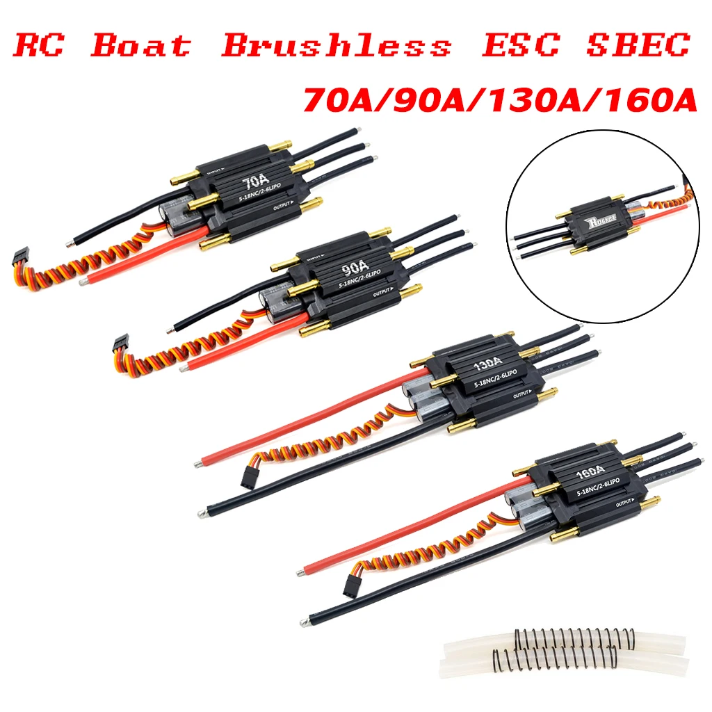 

RC Boat Brushless 70A 90A 130A 160A ESC SBEC 5-18NC 2-6Lipo BEC for 2948 2958 3660 3670 3680 4074 4082 4092 Motor Ship Model Toy