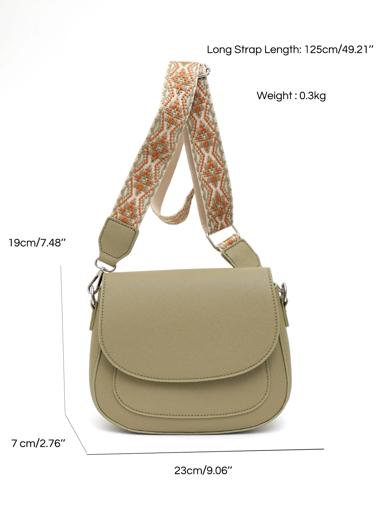 CEZIRA Brand Women PU Vegan Leather Saddle Bags Casual Simple Style Wide Webbing Shoulder Strap Cross Body Purse Flap Handbags