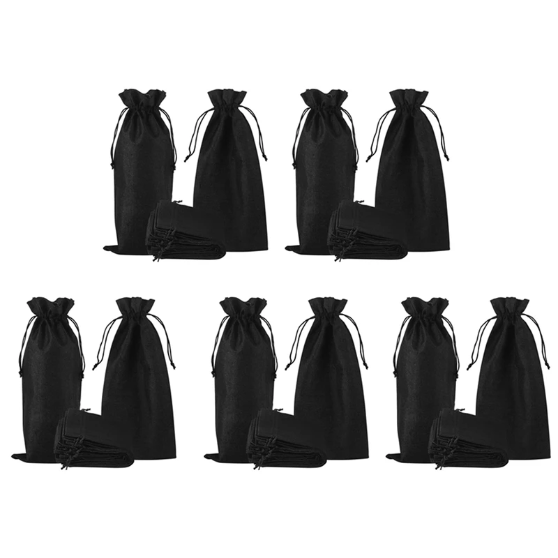 

Джутовые мешочки на шнурке для вина, 50 шт.