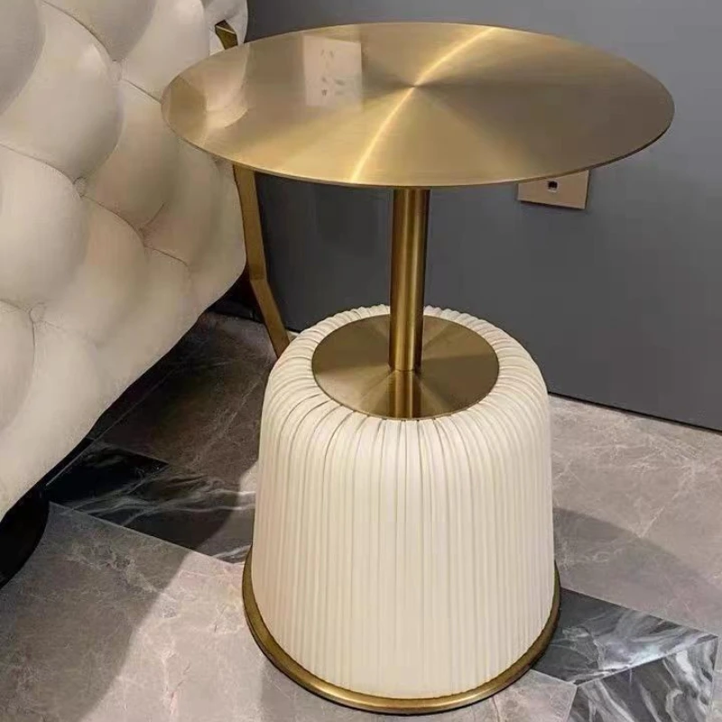 Modern minimalist light luxury stainless steel sofa side table living ...