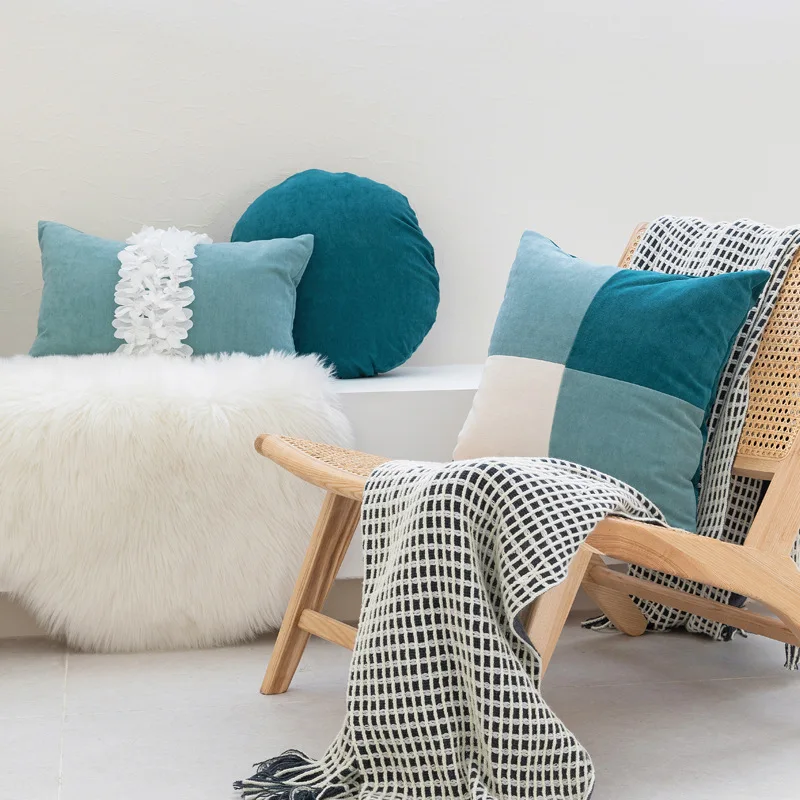 

Новый роскошный мятно-зеленый синель современный сращивающийся стильный Домашний чехол для дивана наволочка без сердечника для гостиной с...