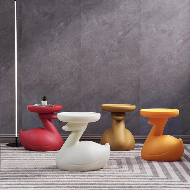 

Скандинавский современный минималистичный кофейный столик в виде лебедя для балкона эркерного окна для хранения маленький круглый мини-столик