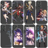 genshin impact project game phone case for xiaomi redmi note 9 9i 9at 9t 9a 9c 9s 9t 10 10s pro 5g carcasa liquid silicon coque