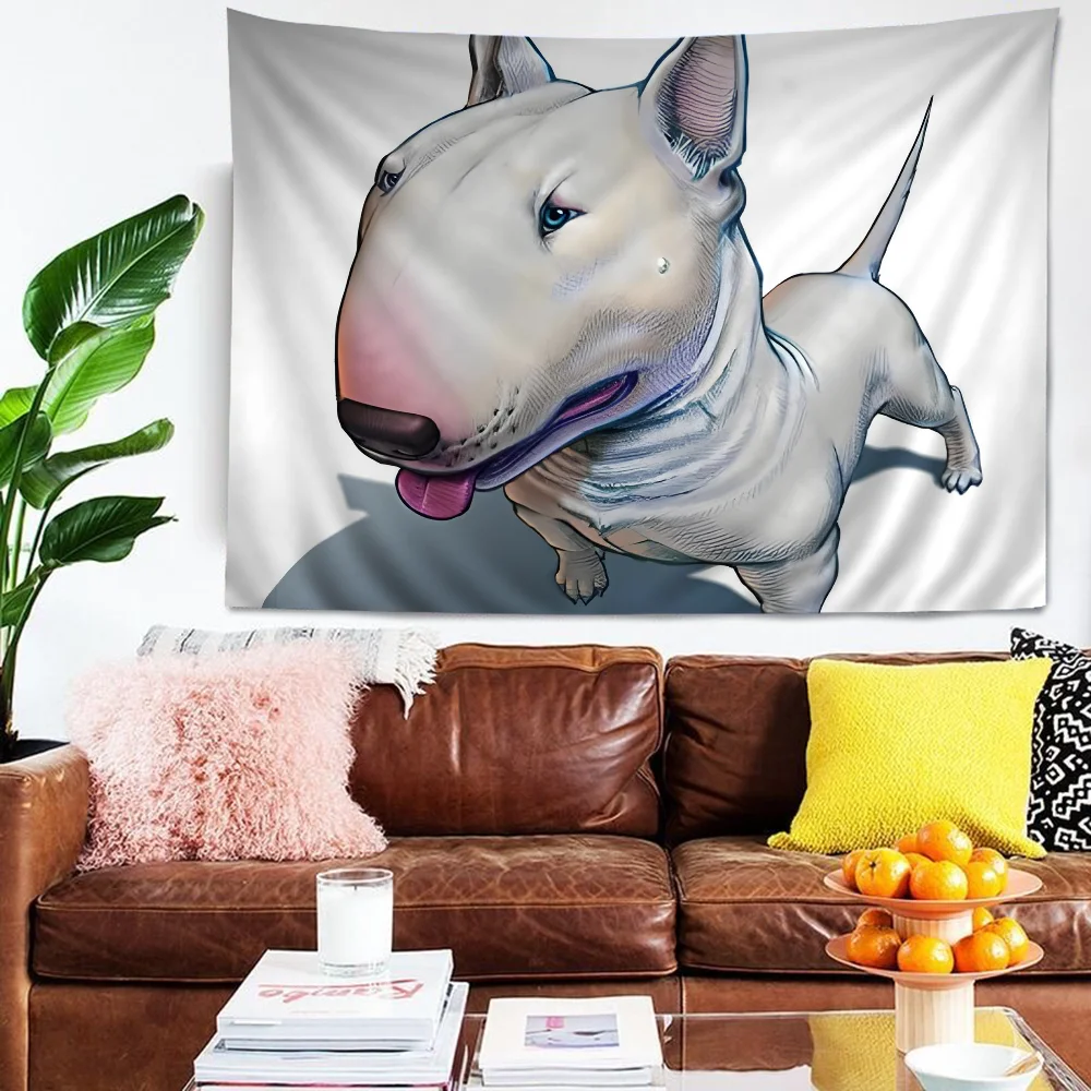 Английский бультерьер собака искусство научная фантастика комната домашний