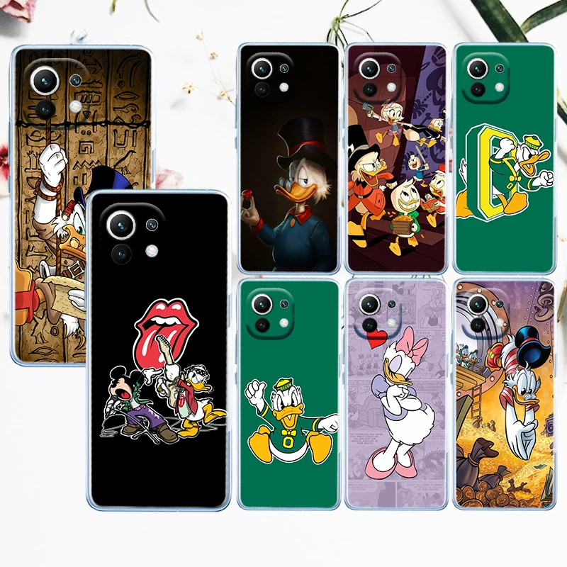 

Disney Donald Duck Cartoon Phone Case Transparent For Xiaomi Mi 12X 12 11 11T 11i 10T 10 Pro Lite Ultra 5G 9T 9SE A3 4G Fundas