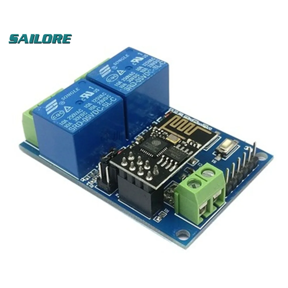 5V ESP8266 ESP-01 2 WiFi реле канала модуль 2-канальный релейный для IOT Smart Home - купить по