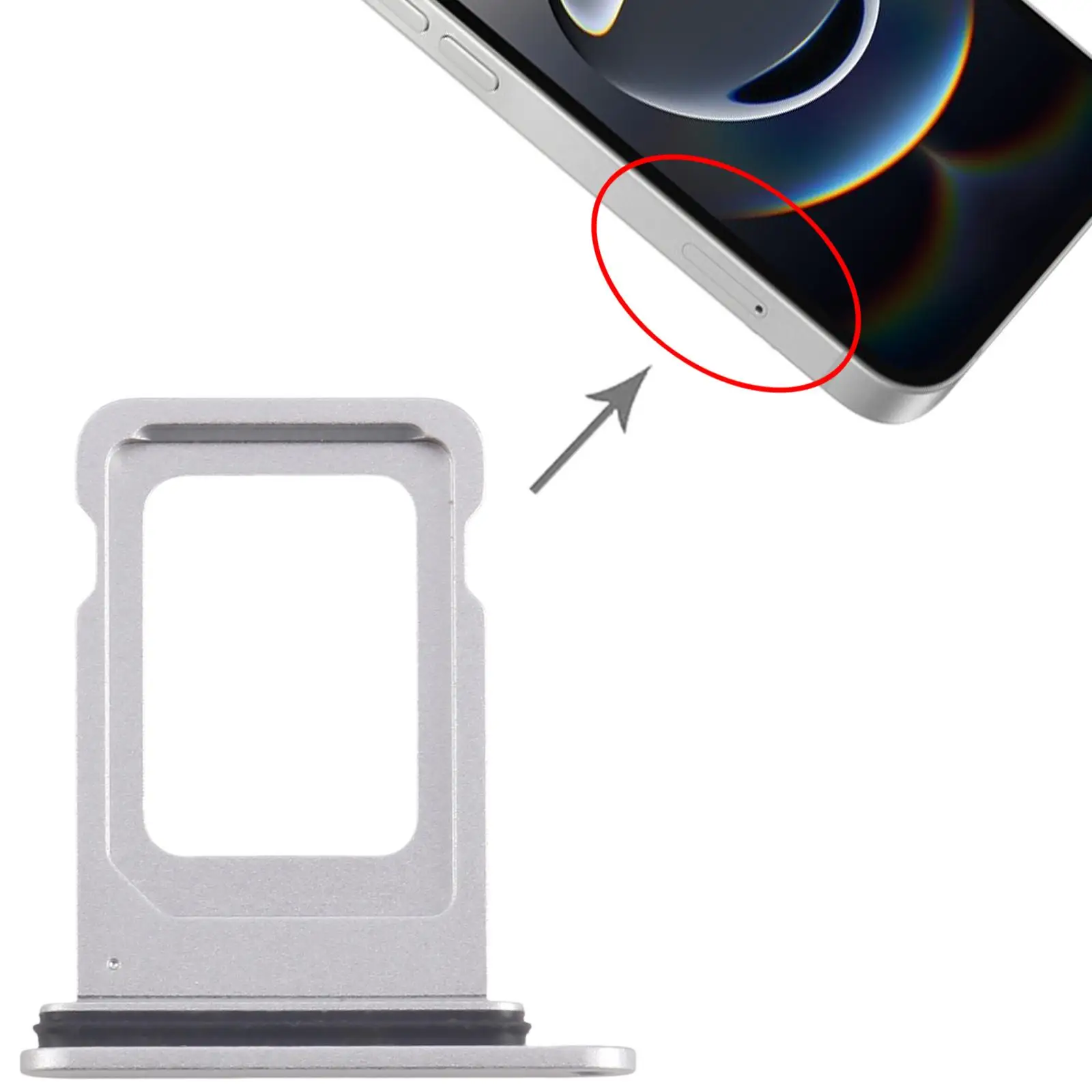 Одиндвойной лоток для SIM-карты для iPhone 16e 2025, запасная часть адаптера для SIM-карты телефона (art.: 3920cd49d7327) - 3920cd49d7327