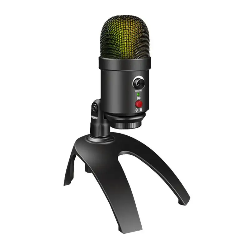 

Конденсаторный USB-микрофон для ПК, регулируемый настольный микрофон со штативом и подставкой для игр, потоковой записи и подкастинга