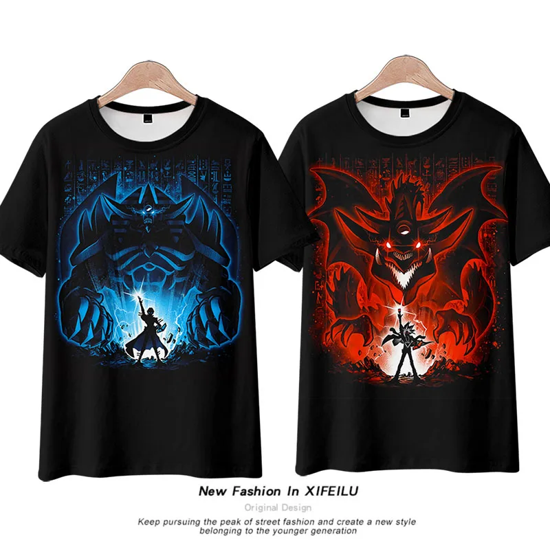 

Anime Yu-Gi-Oh! Card Of God Hooded T-Shirt Shorts Cosplay Costume Student Summer Unisex Loose Haori Shirt Pants Tops