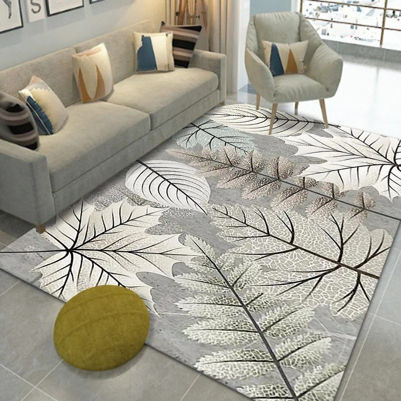 Скандинавский простой бытовой ковер с листьями для гостиной балкона спальни входа кабинета