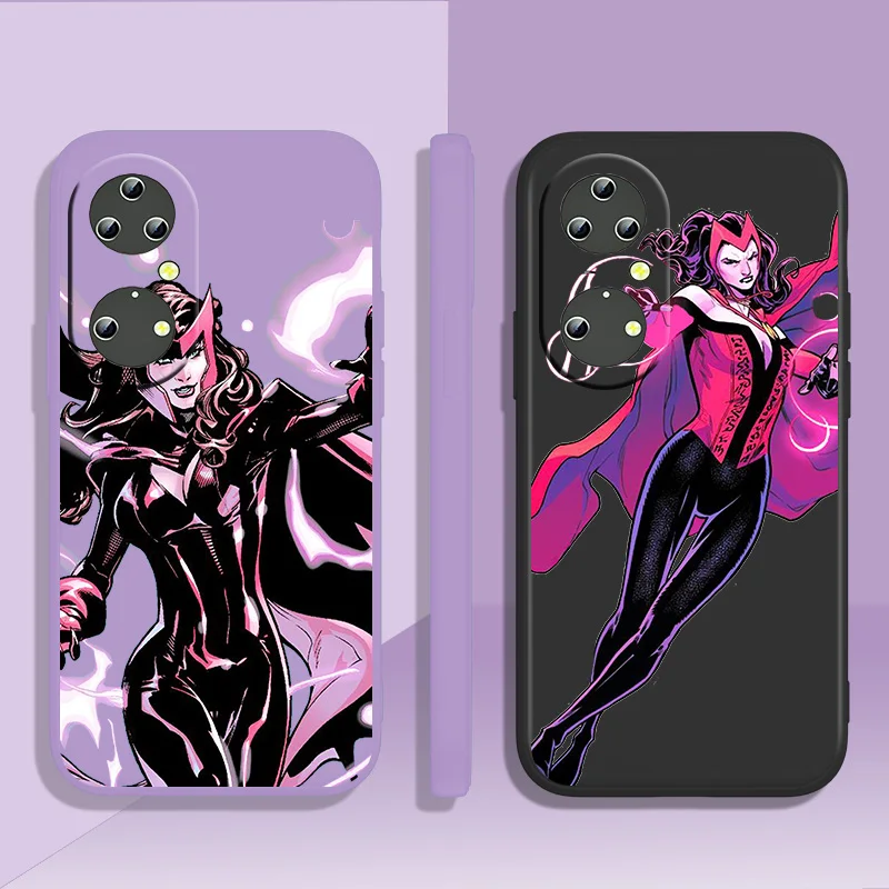 

Scarlet Witch Marvel For Honor 60 50 30 20 20 10 9 9X 9A 9C X8 8A Pro Plus Lite 4G 5G Soft Silicone Black Phone Case