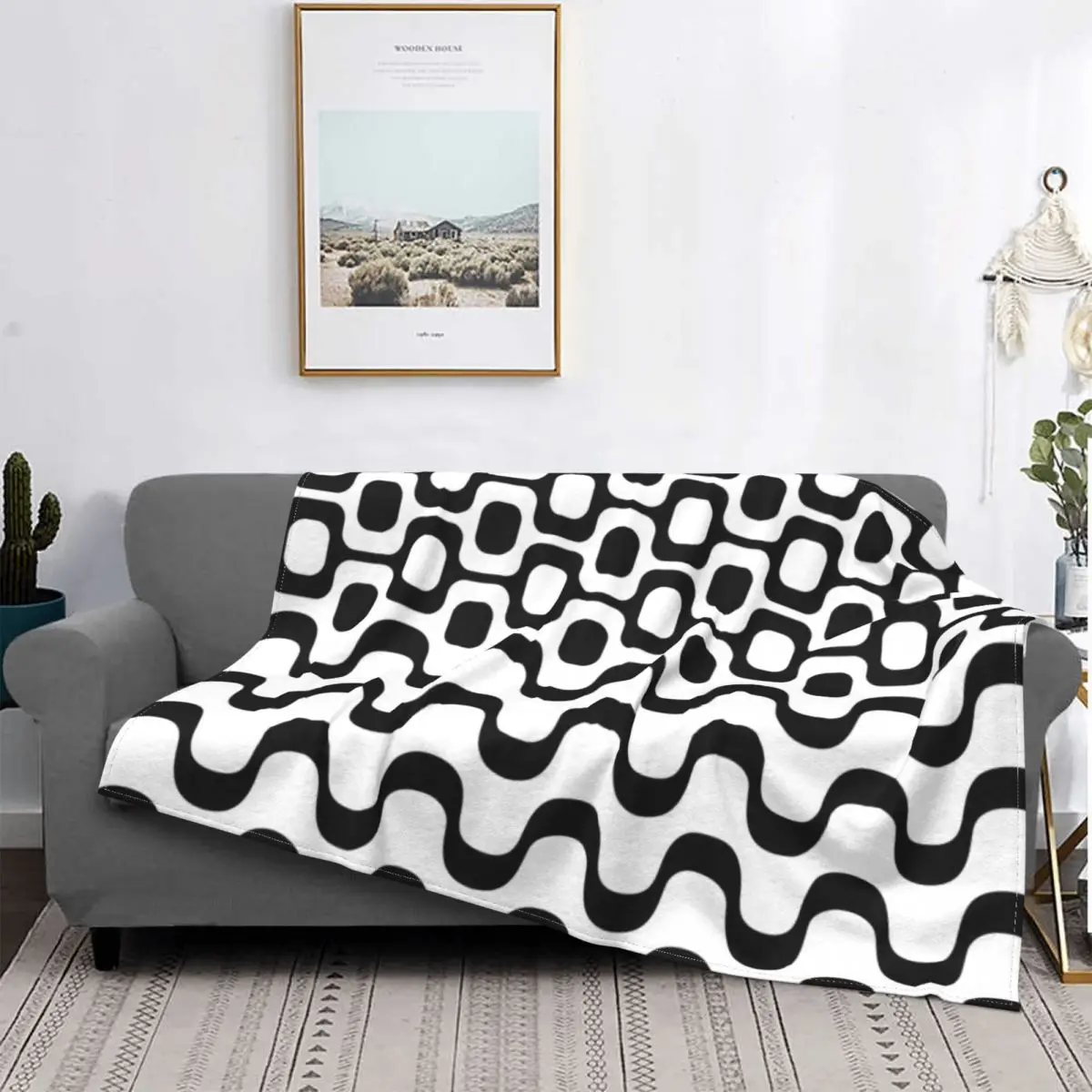 

Copatuana-Manta Ipanema blanca y negra, colcha para cama, alfombra a cuadros, toalla de playa, sudadera con capucha, toalla de