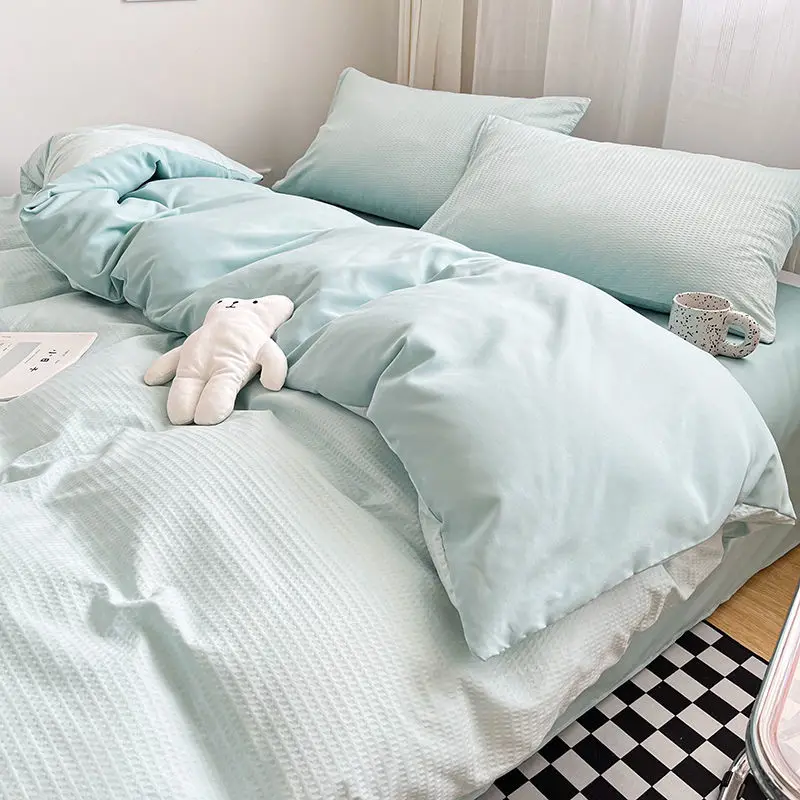 

Комплект постельного белья, комплект постельного белья из 4 предметов, пододеяльник, простые цвета, полиэстер