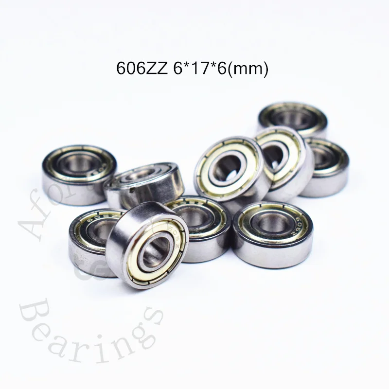 606ZZ 6*17*6 (мм) подшипники 10 шт. хромированная сталь металлические герметичные высокоскоростные детали механического оборудования