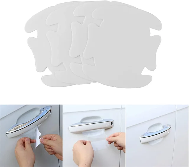 4pcs Universal Invisible Car Door Handle Scratches Automobile Shakes Protective Vinyl Protector Films Car Handle Protection 1