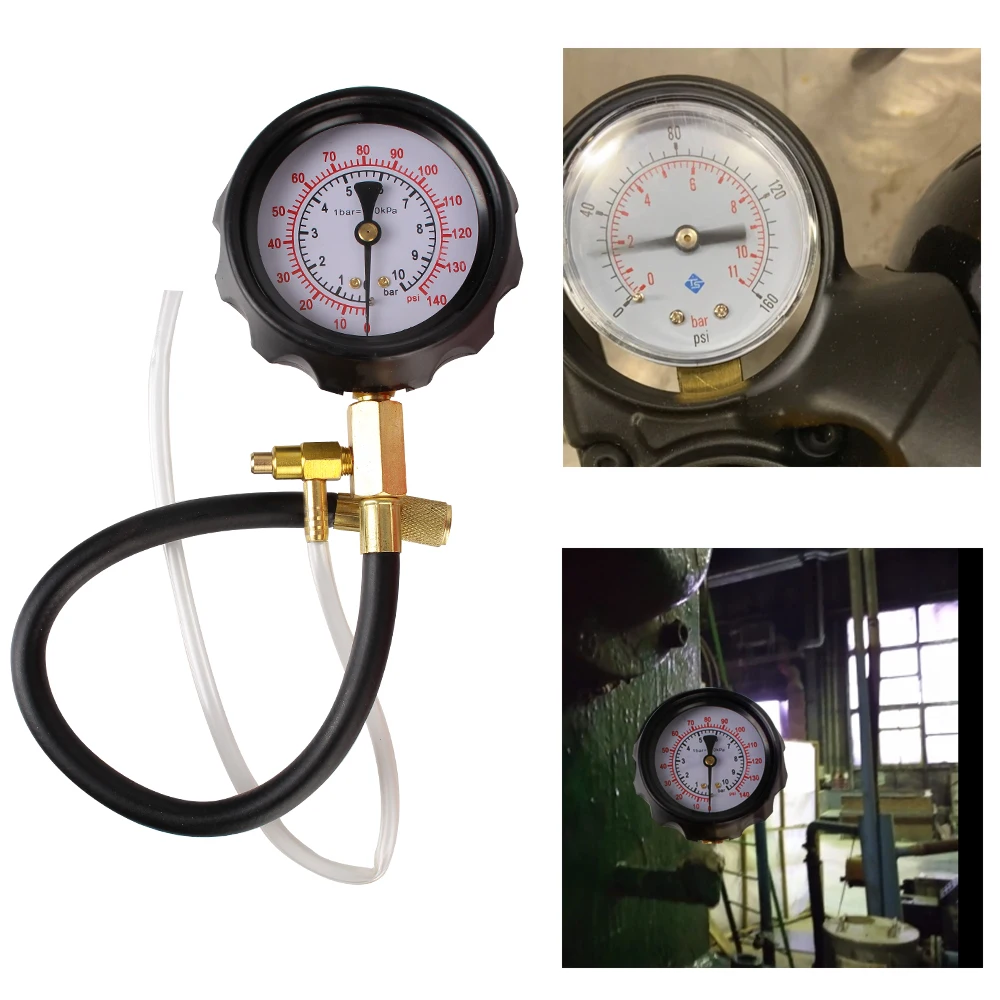 

For Fuel Injection Pump Tester Car Test Set Quick Coupling Auto Diagnostics Tools TU-114 Fuel Pressure Gauge 0~140psi 0~10bar