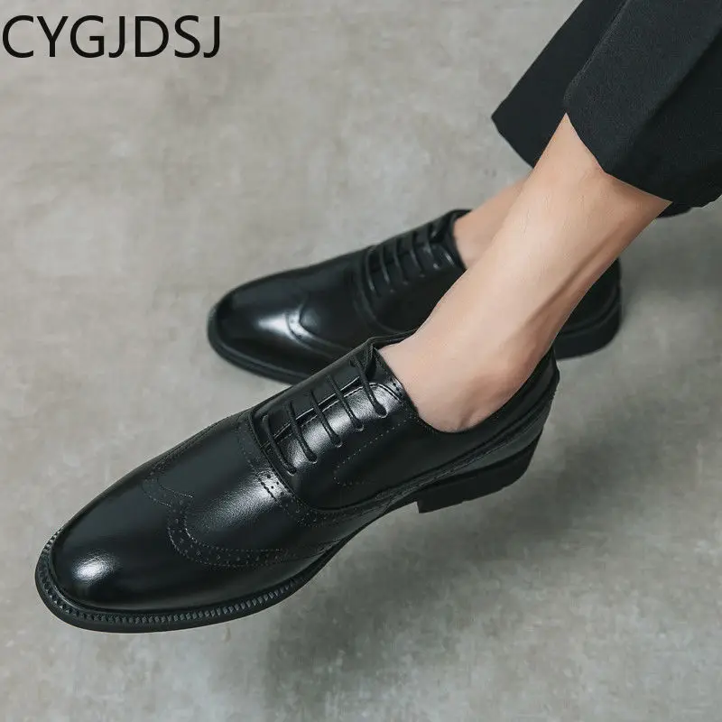 

Туфли-оксфорды для мужчин, деловой костюм, броги, обувь для мужчин, итальянская офисная кожаная обувь 2023 для мужчин, свадебное платье, Erkek Ayakkabı