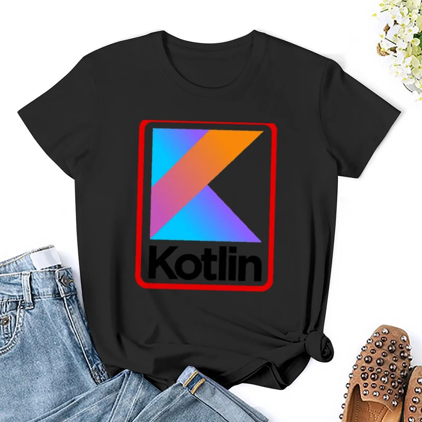 Футболка Kotlin в ретро-стиле милые топы рубашка с принтом животных для девочек